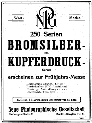 NPG_advert_1913_from_Papier_Zeitung